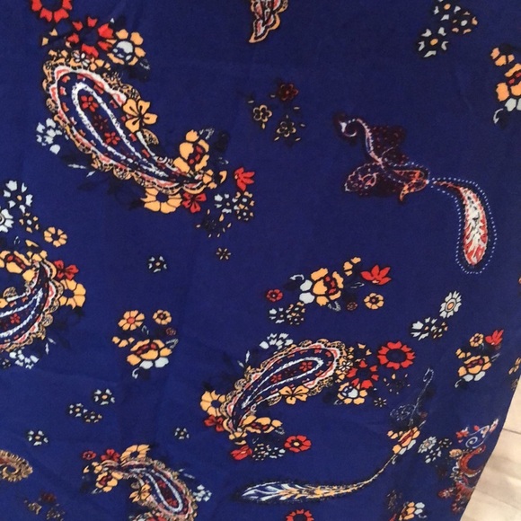 Skies Are Blue Paisley Print Royal Blue Razor Back Dress Size XLarge - Picture 5 of 9